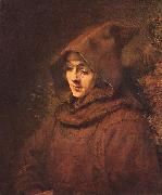 REMBRANDT Harmenszoon van Rijn, Rembrandt son Titus, as a monk,